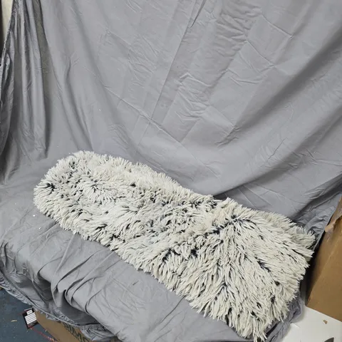 GREY SHAGGY RUG RUNNER (FAUX FUR) – LONG PILE COZEE HOME FLUFFY PET BLANKET WITH ODOUROLOGY
