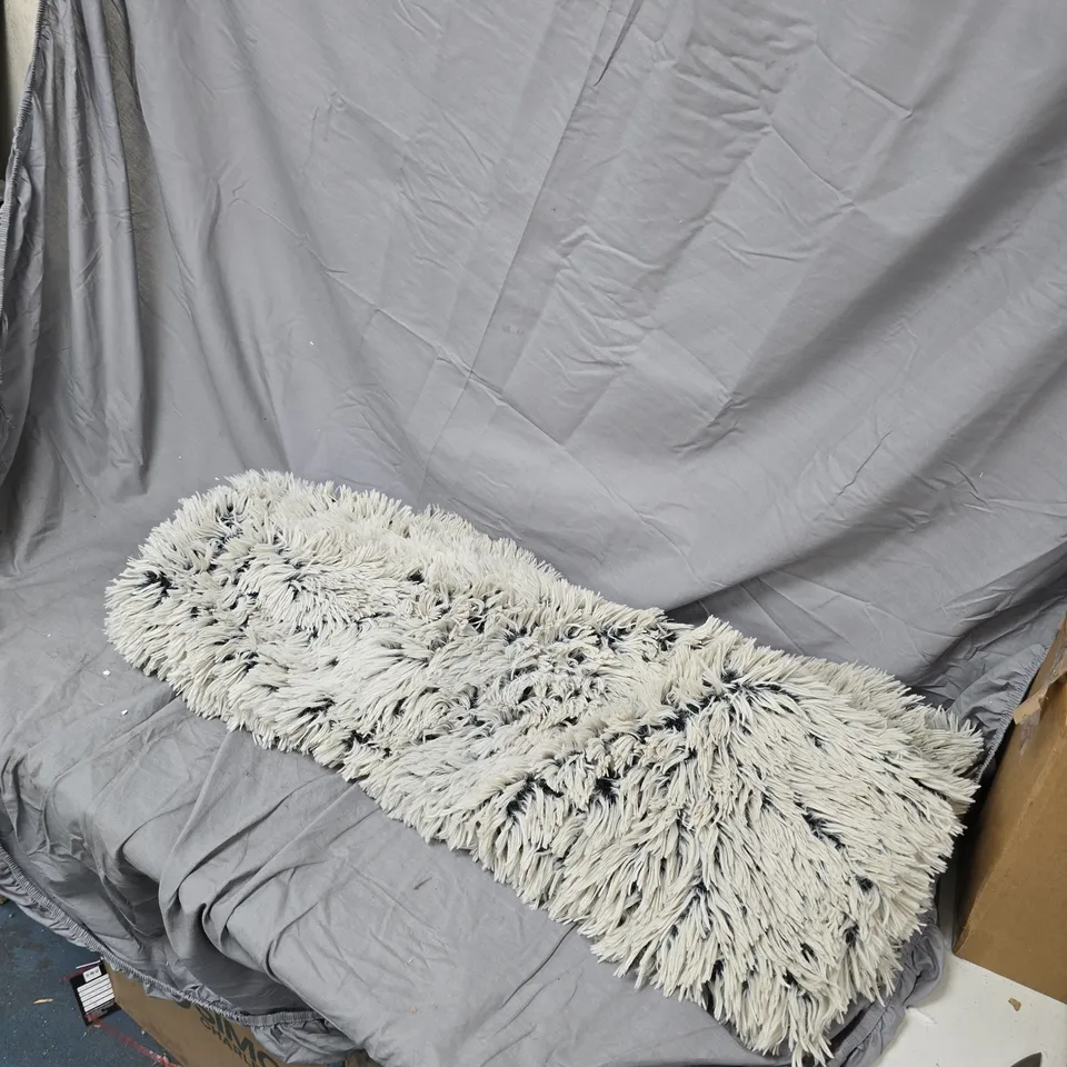 GREY SHAGGY RUG RUNNER (FAUX FUR) – LONG PILE COZEE HOME FLUFFY PET BLANKET WITH ODOUROLOGY
