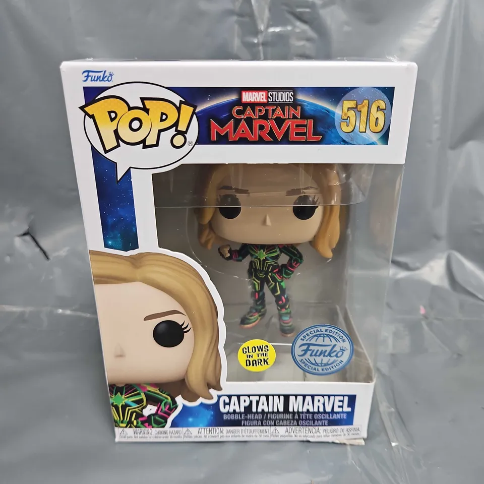 BOXED FUNKO POP MARVEL CAPTAIN MARVEL GLOW IN THE DARK SPECIAL EDITION - 516