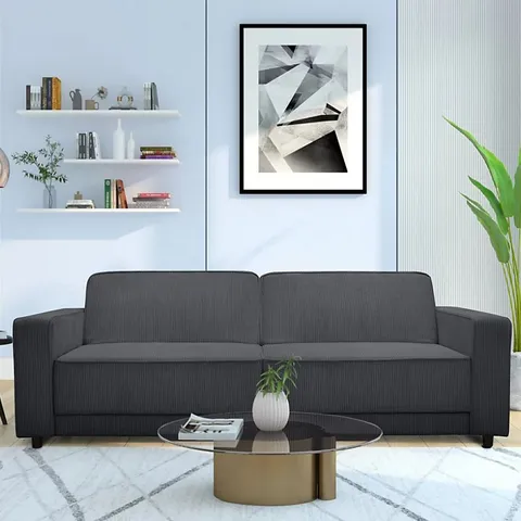 BOXED DOREL HOME ALLIE FABRIC SOFA BED - CHARCOAL (1 BOX)