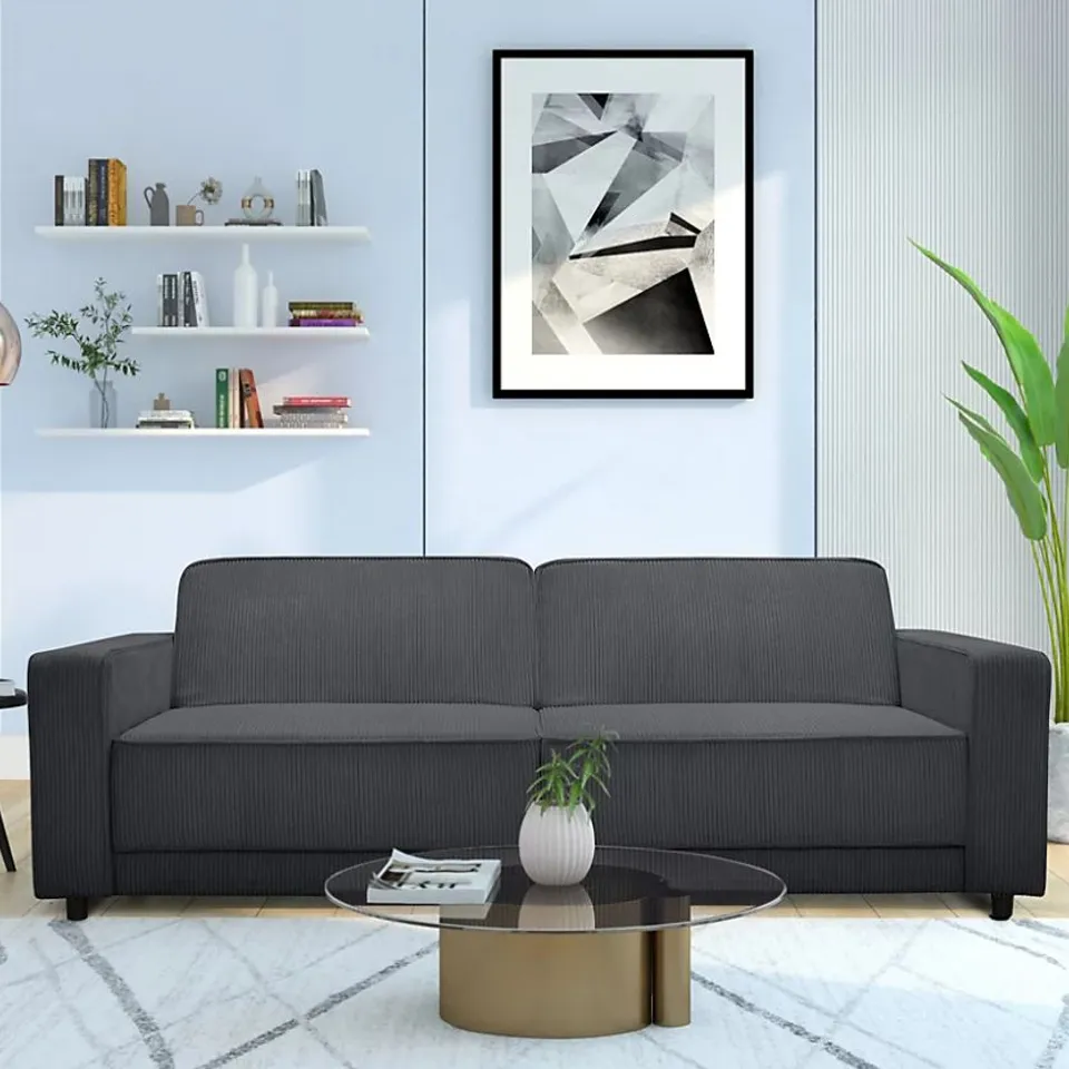 BOXED DOREL HOME ALLIE FABRIC SOFA BED - CHARCOAL (1 BOX) RRP £639