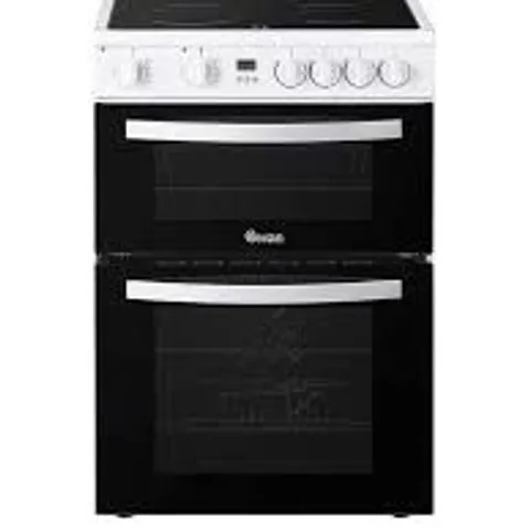 BOXED SWAN SX16720W 60CM ELECTRIC TWIN OVEN CERAMIC HOB COOKER - WHITE