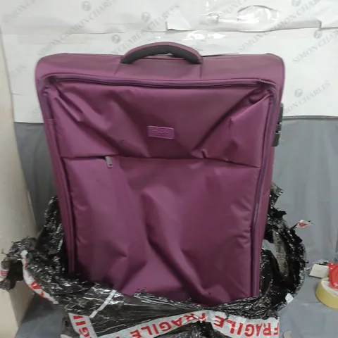 PARIS 8 WHEEL SOFTSHELL LIGHTWEIGHT LARGE SUITCASE WITH LOCK -PURPLE