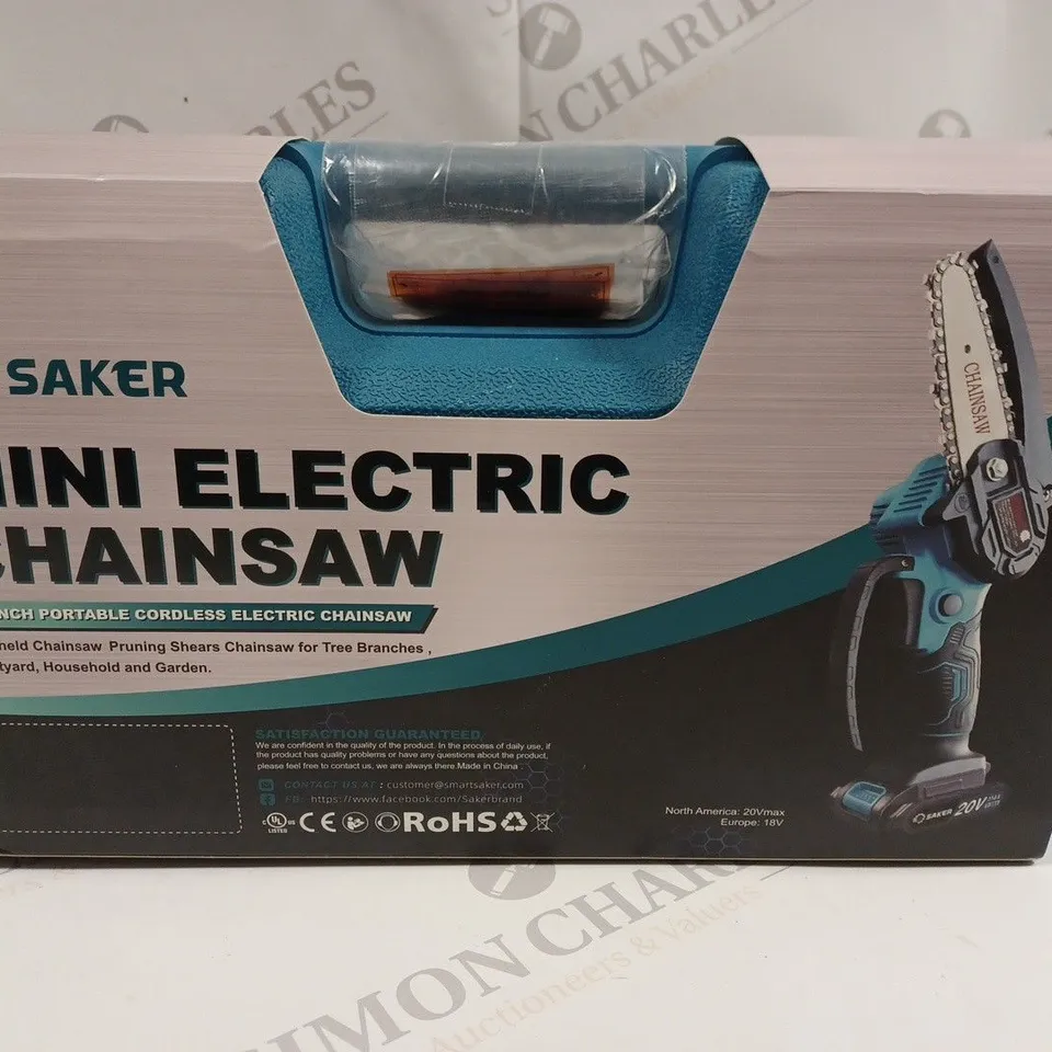 BOXED SAKER MINI ELECTRIC CHAINSAW WITH BATTERIES
