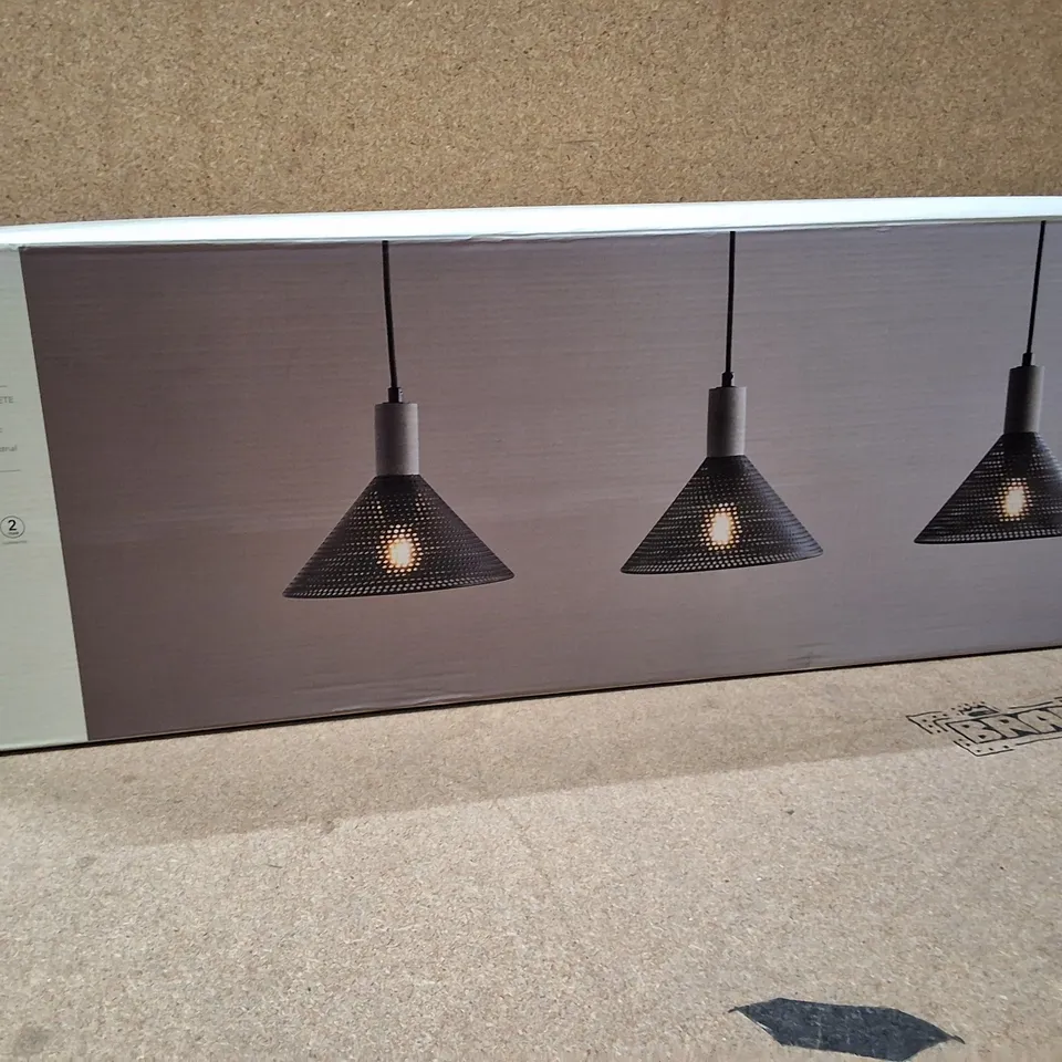 BOXED PERRY BAR CEILING LIGHT – TRIPLE PENDANT CEILING FIXTURE