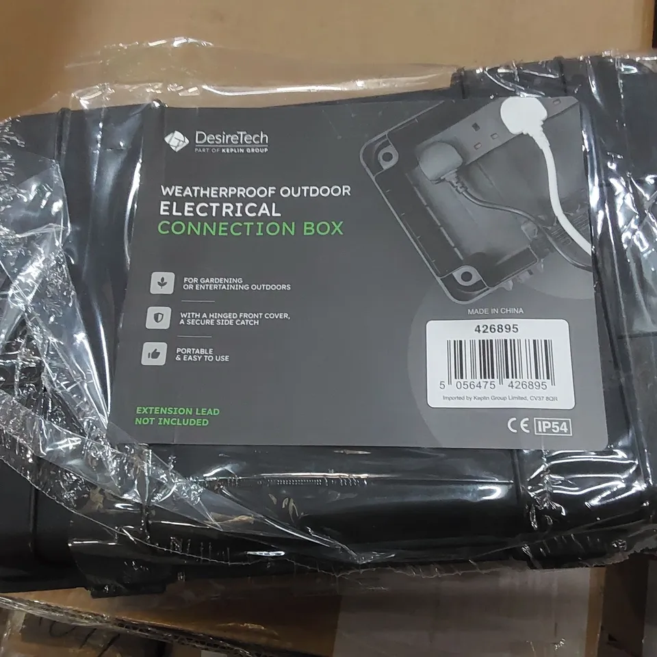 BOXED DESIRETECH WEATHERPROOF OUTDOOR ELECTRICAL CONNECTION BOX