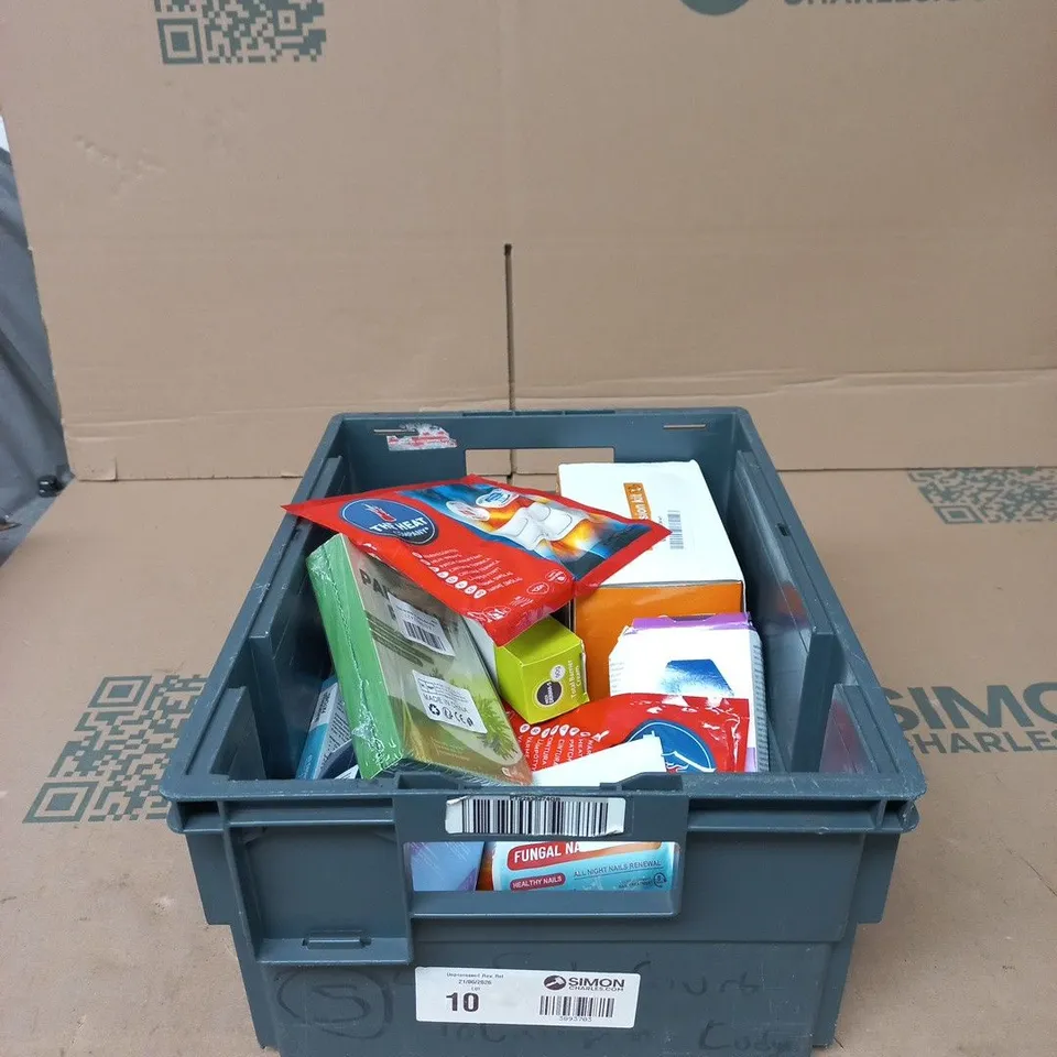 TOTE OF APPROXIMATELY 15 ASSORTED ITEMS TO INCLUDE BARRIER CREAM, BREASTMILK STORAGE BAGS, DUREX LUBE, HEAT PATCHES ETC