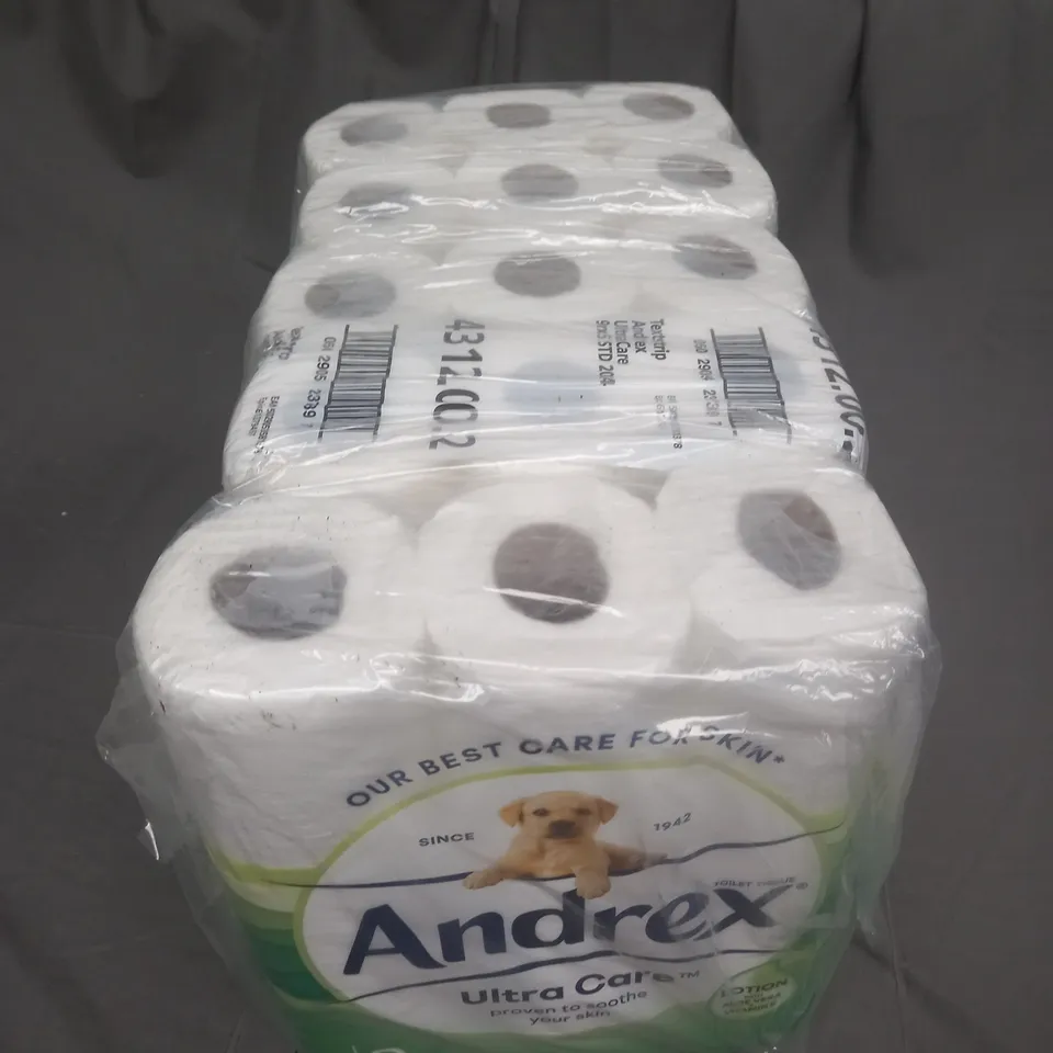 5X SEALED  PACKS OF 9 ROLLS ANDREX ULTRA CARE TOILET TISSUE