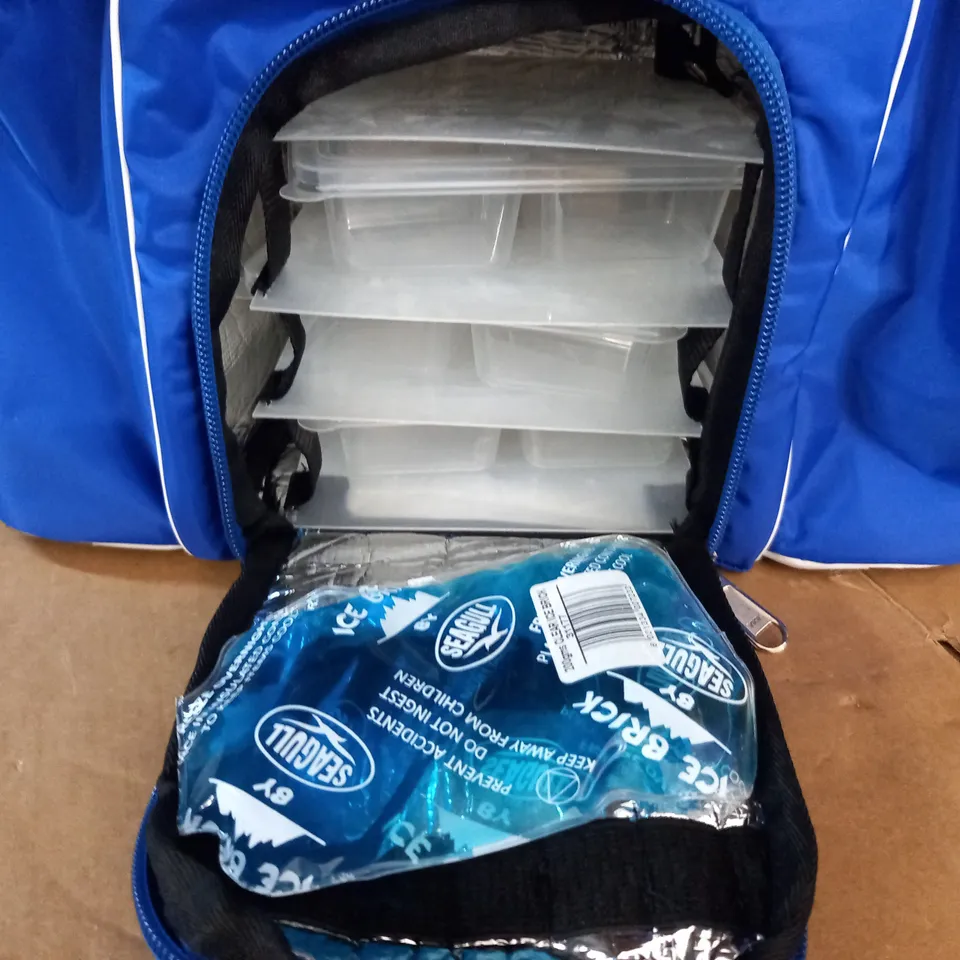 USN FITFOOD BRANDED MULTI-COMPARTMENT BAG IN BLUE