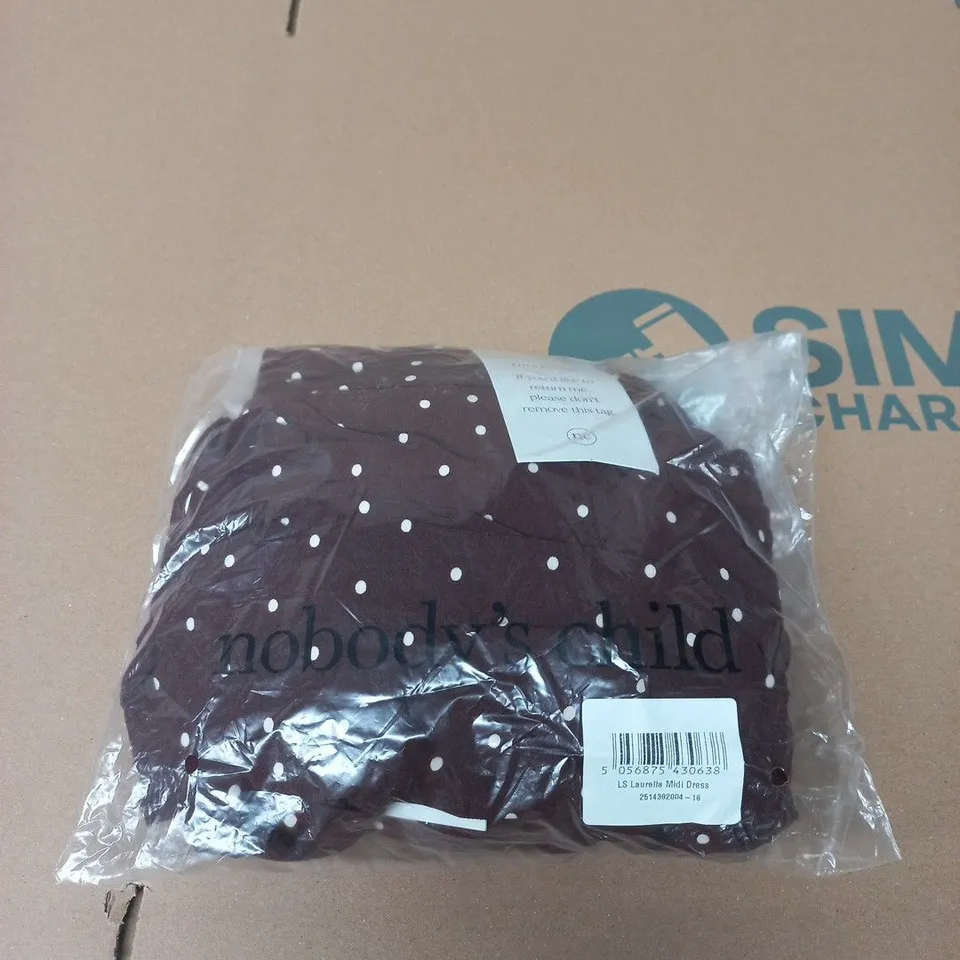 NOBODY'S CHILD POLKA DOT MIDI DRESS – SIZE 16