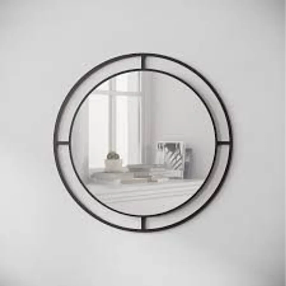 BOXED BUBBLE MODERN DESIGN MIRROR - BLACK
