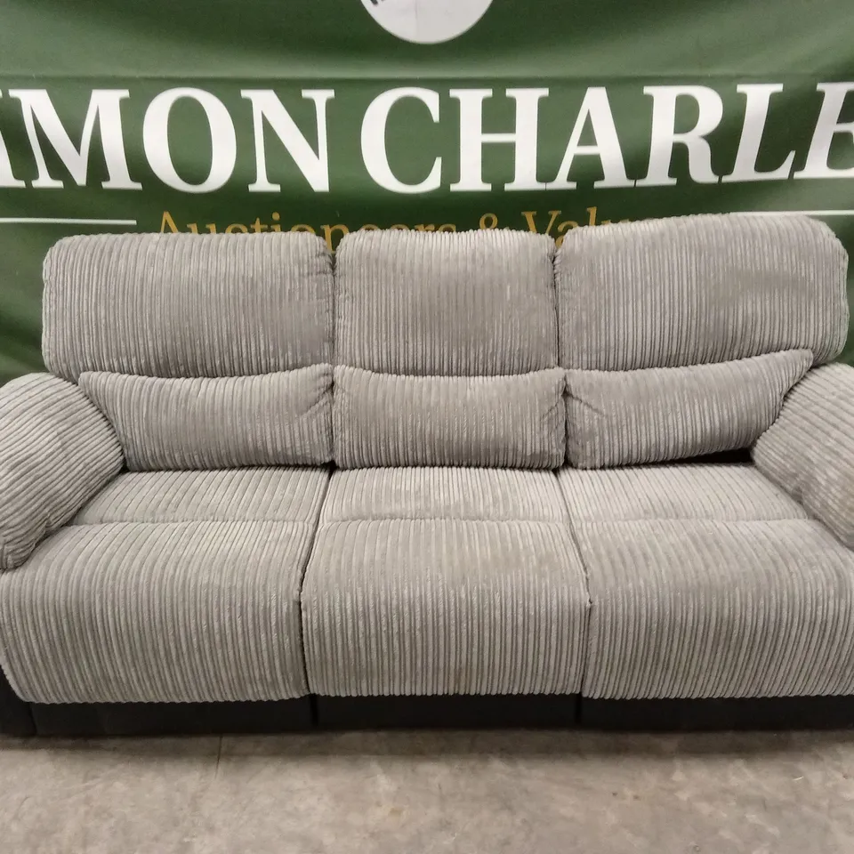 SIENNA FABRIC/FAUX LEATHER HIGH BACK 3 SEATER RECLINER SOFA RRP £849