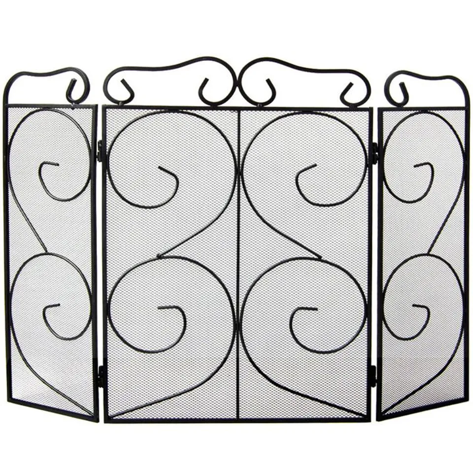 BOXED FIRE VIDA TAPTON 3 PANEL FIRE GUARD - BLACK