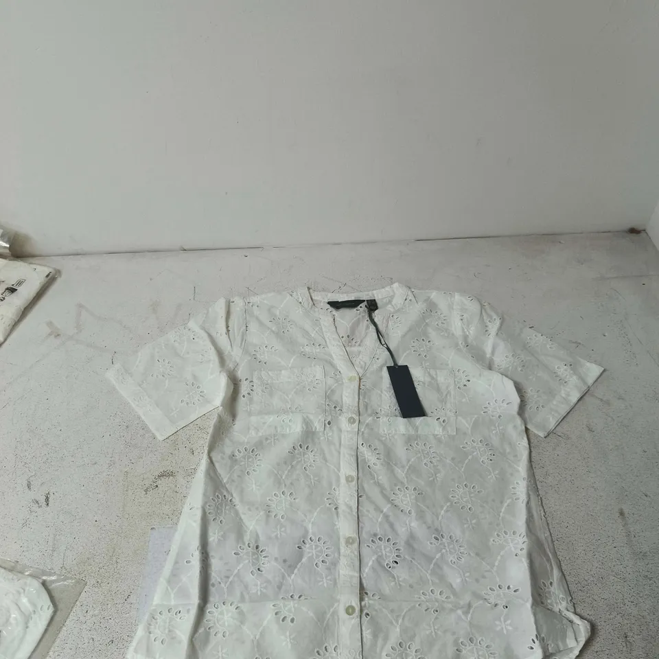 RUTH LANGSFORD WHITE EMBROIDERED BLOUSE – WOMEN'S UK SIZE 8