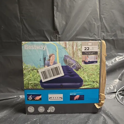 BESTWAY SOFT TOP AIR MATTRESS – 22 CM THICK CAMPING BED (BOXED)
