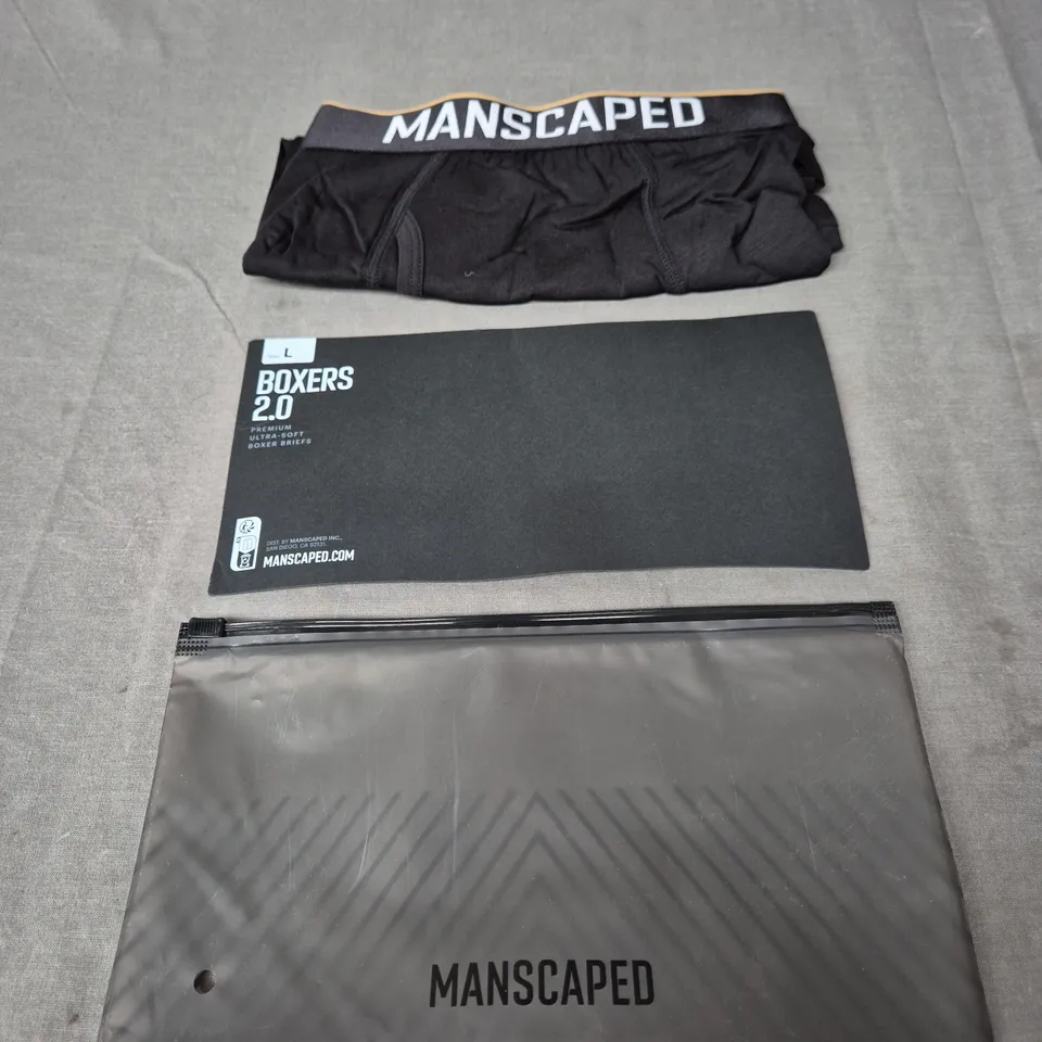 MANSCAPED BOXERS 2.0 IN BLACK SIZE L