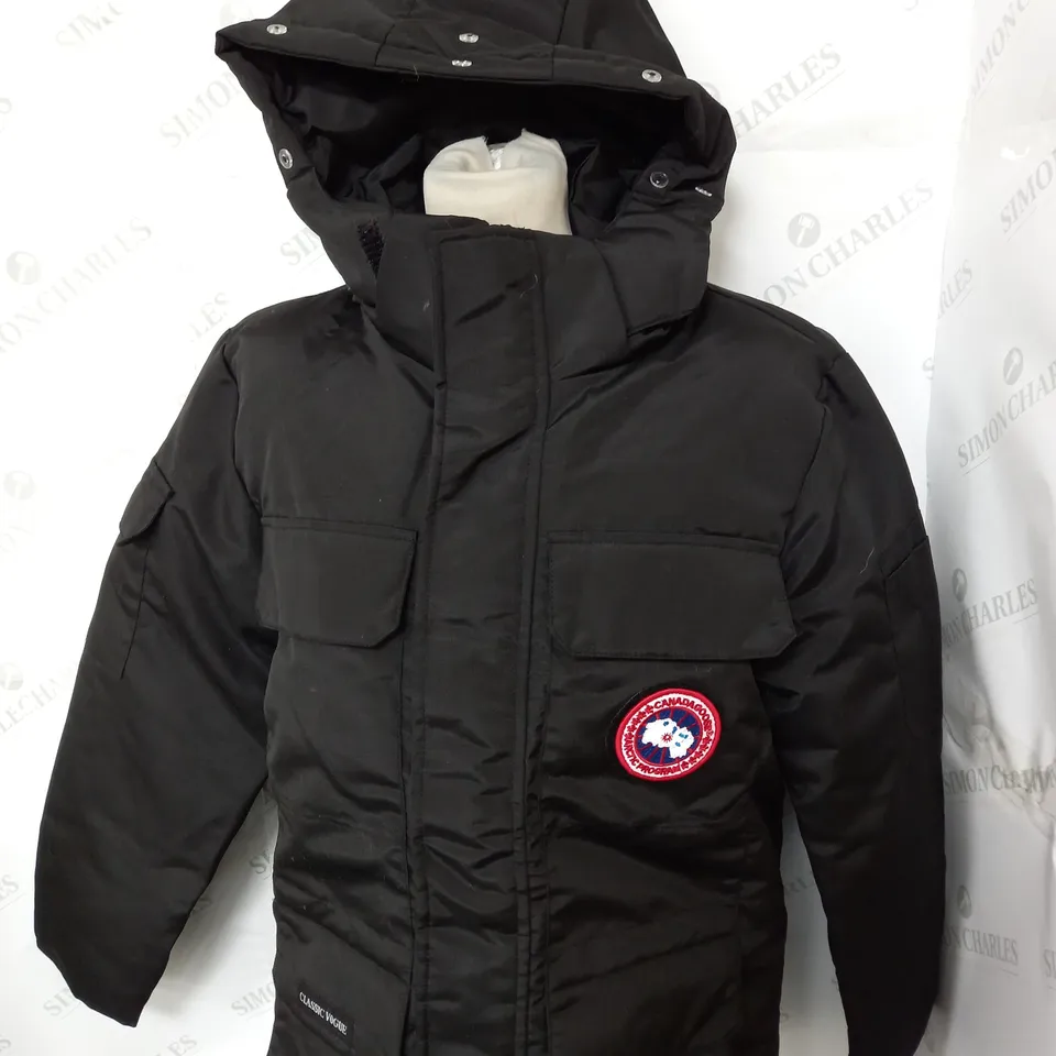 CANADA GOOSE ZIPPED COAT WITH FAUX FUR HOOD SIZE UNSPECIFIED