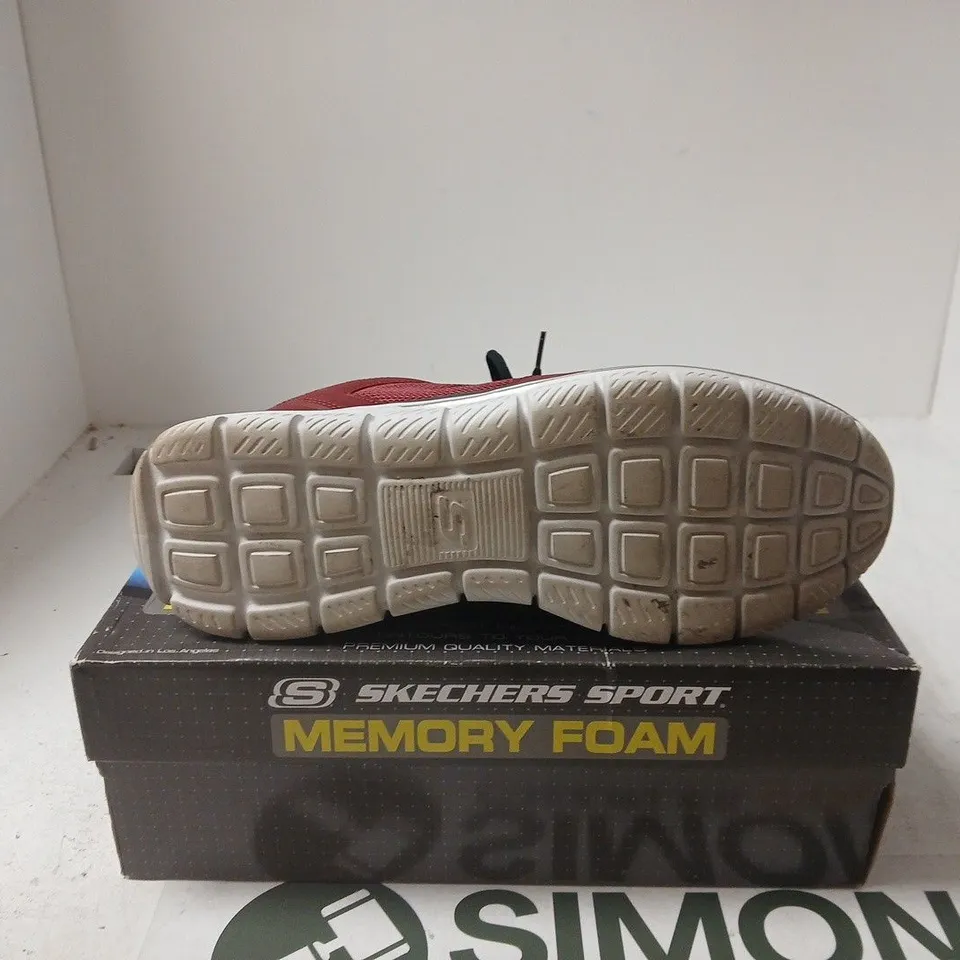 SKECHERS MEMORY FOAM TRAINERS – RED MESH, LACE-UP UK 12