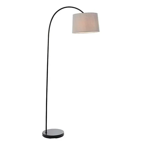 BOXED LUMINOSA CARLSON 1 LIGHT FLOOR LIGHT MATT BLACK & LIGHT GREY COTTON MIX, E27
