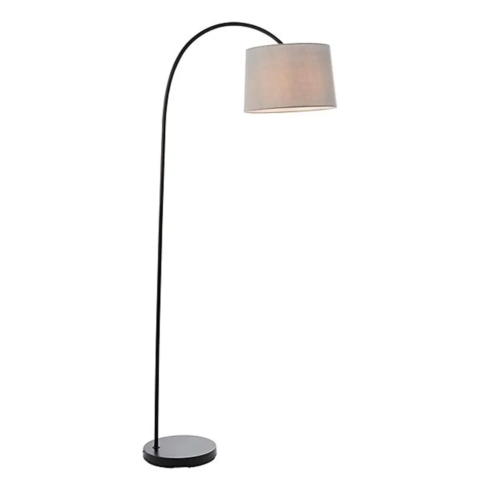 BOXED LUMINOSA CARLSON 1 LIGHT FLOOR LIGHT MATT BLACK & LIGHT GREY COTTON MIX, E27