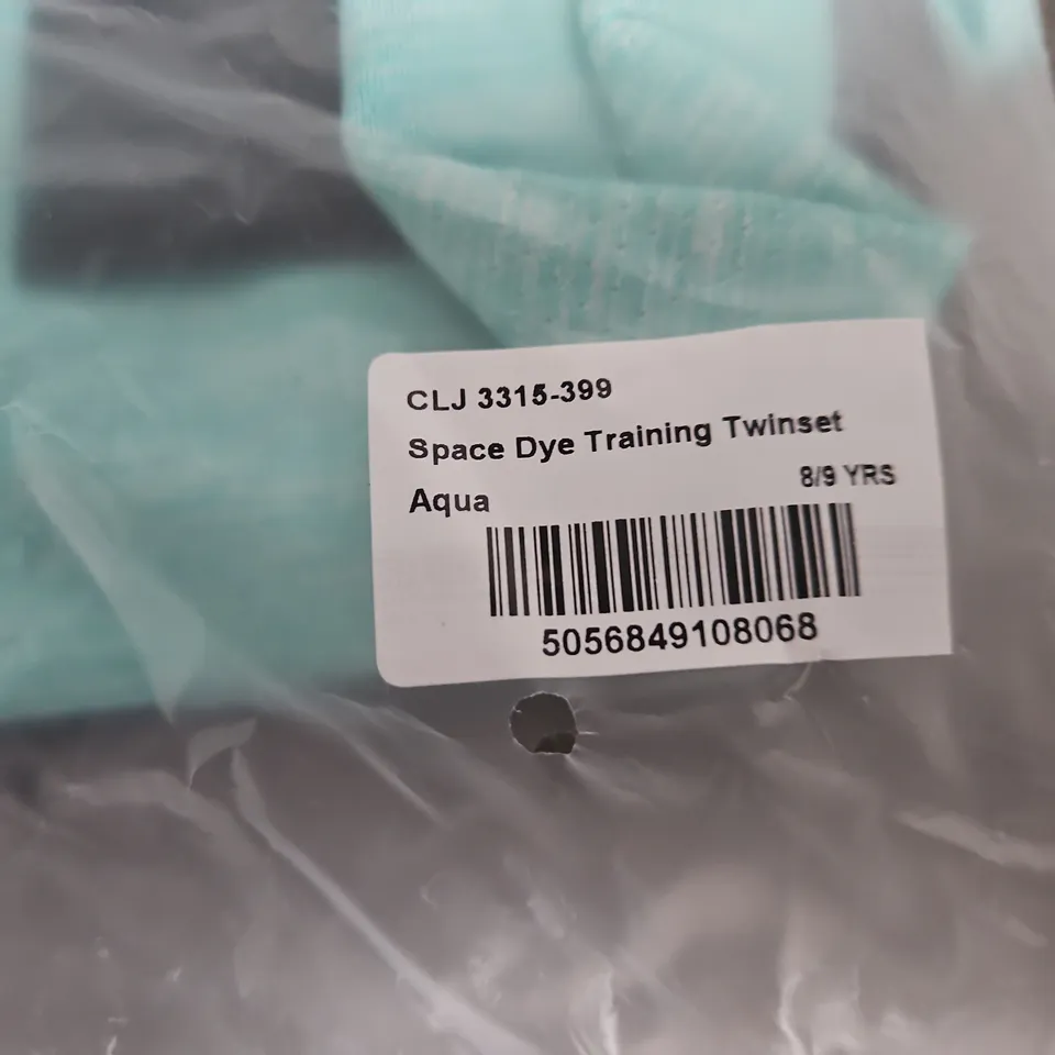 CLOSURE LDN SPACE DYE TRAINING TWINSET - AQUA, 8/9 YEARS