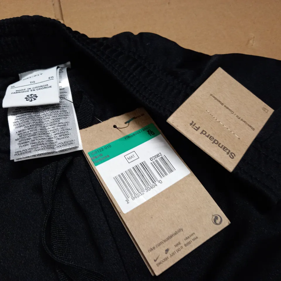 NIKE DRI-FIT BLACK TRACK PANTS - XL