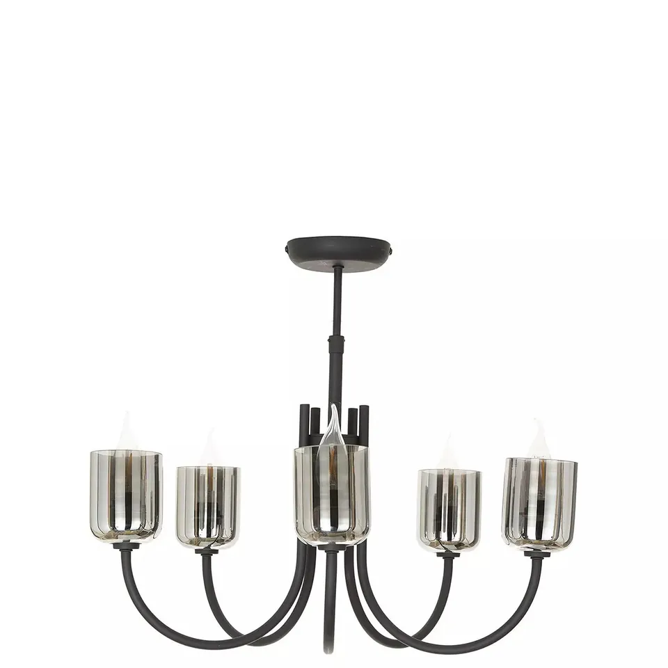STOWE 5 LIGHT CEILING PENDANT - BLACK - COLLECTION ONLY