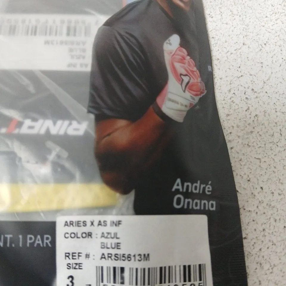 KEYLOR NAVAS AND ANDRE ONANA ARIES X AS INF GOALKEEPER GLOVES – BLUE, SIZE 3, 1 PAIR