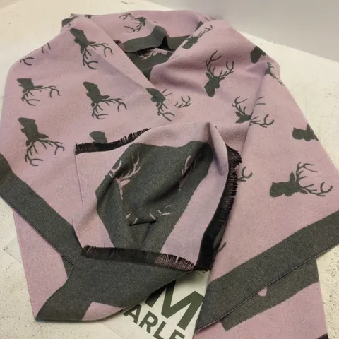 HOUSE OF TWEED PINK STAG SCARF
