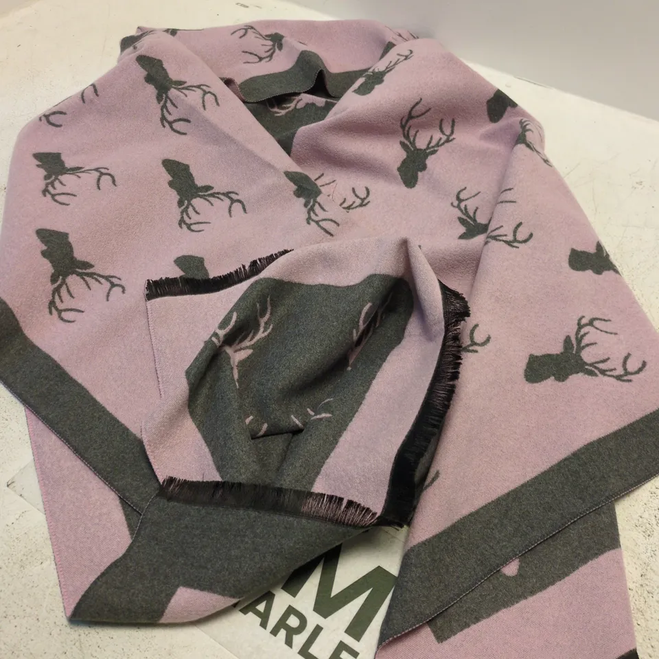 HOUSE OF TWEED PINK STAG SCARF