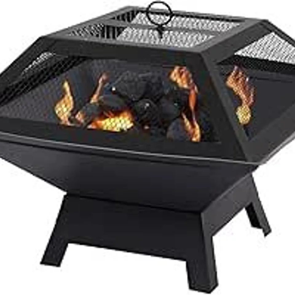 PARKLAND GARDENING SQUARE FIRE PIT WITH BBQ GRILL