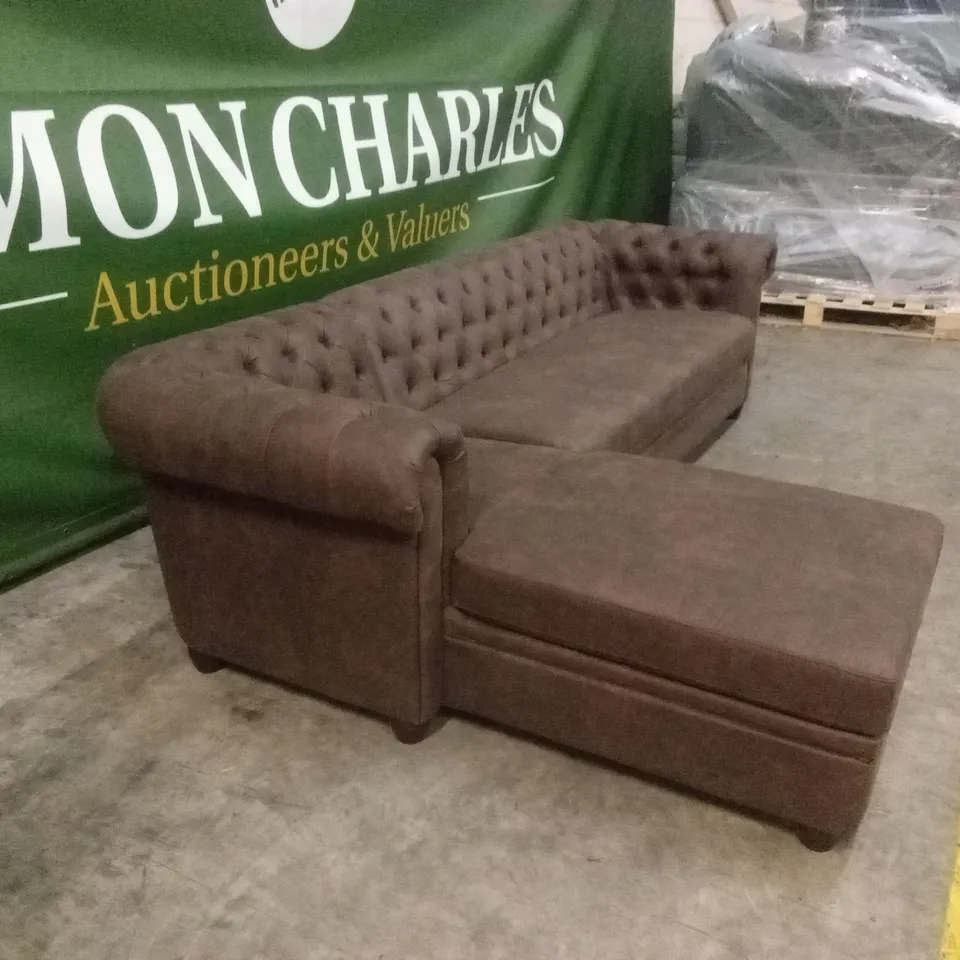 CHESTER LEATHER LOOK LEFT HAND CORNER CHAISE RRP £1399