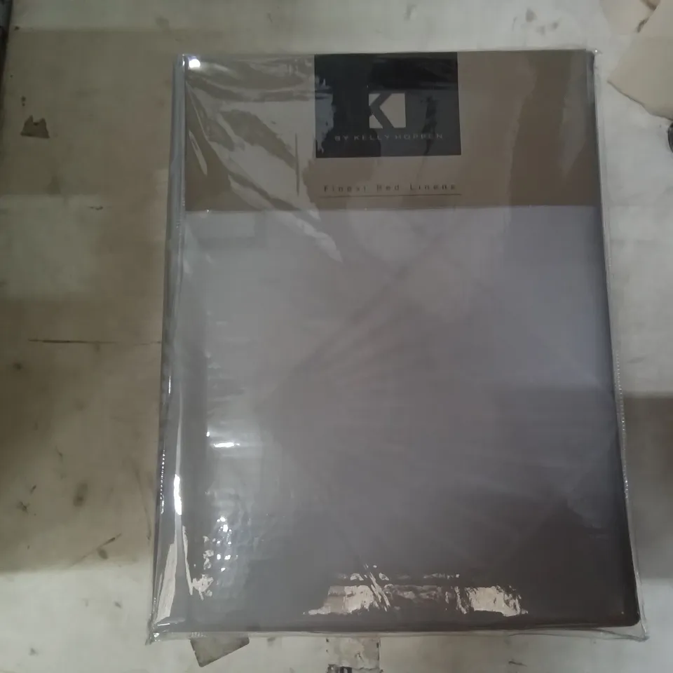 BOXED K BY KELLY HOPPEN GATSBY 100% COTTON 400TC 6 PIECE DUVET SILVER SET - SUPERKING