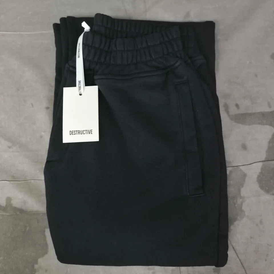 DESTRUCTIVE RELAXED SWEATPANTS IN BLACK SIZE MEDIUM