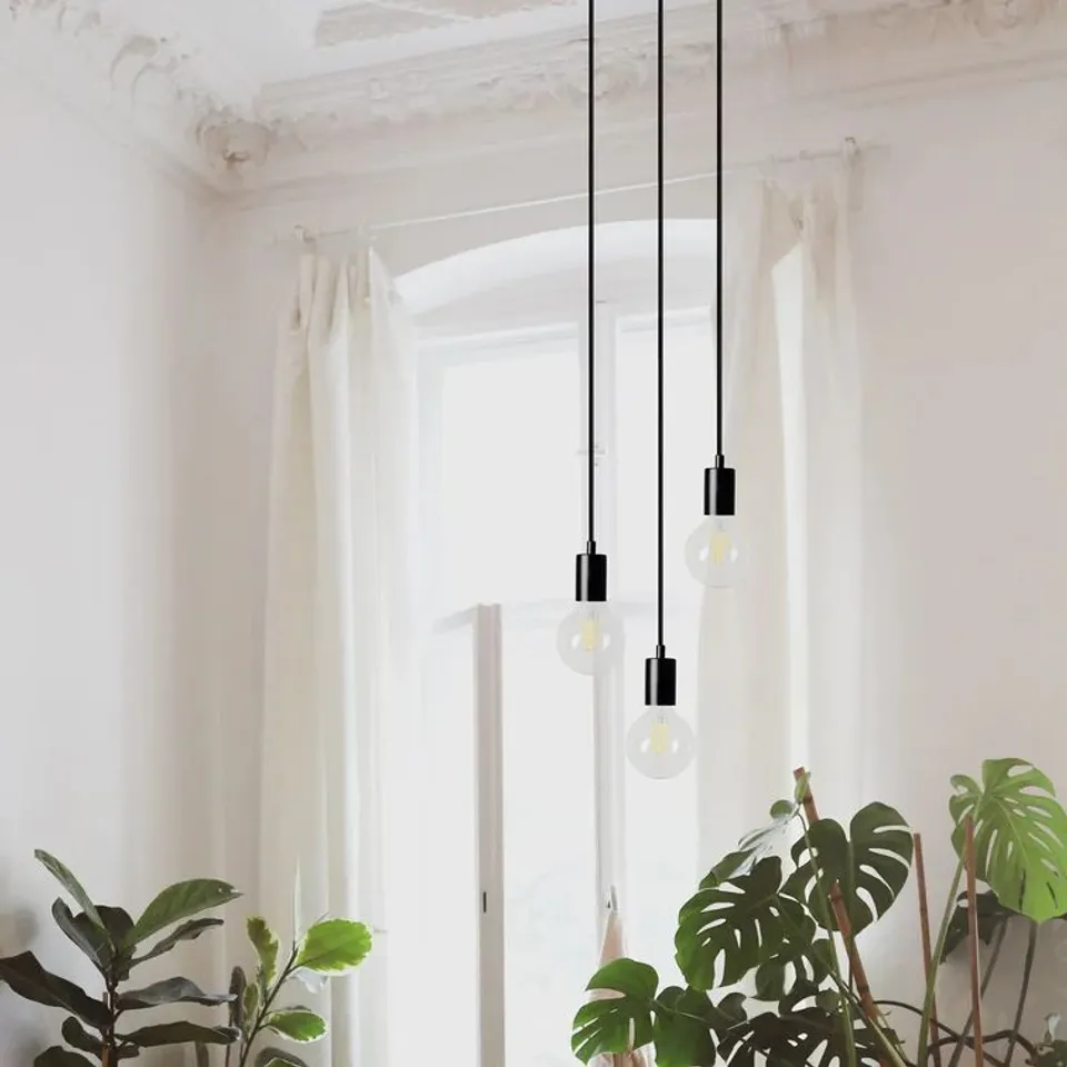 FIGLIO 3 LIGHT BULB PENDANT FINISH BLACK 