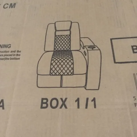 BOXED BROADWAY ELECTRIC AIR LEATHER RECLINER CHAIR PIECE - BLACK (1 BOX)