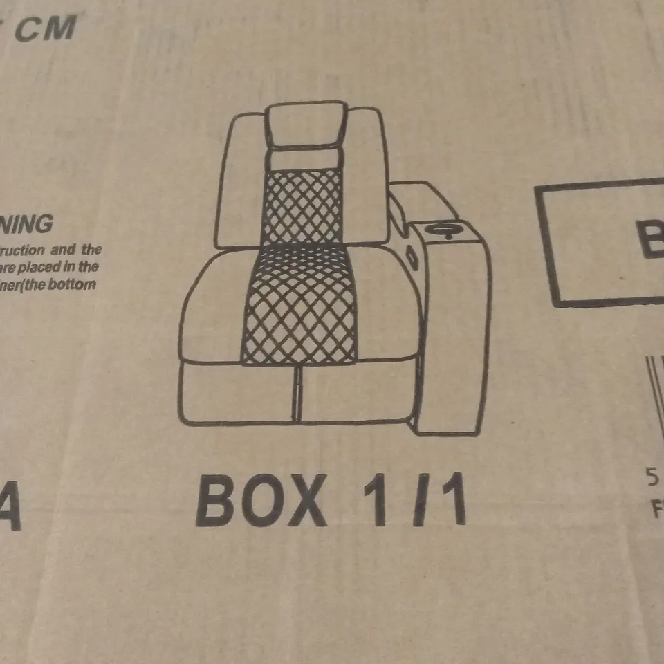 BOXED BROADWAY ELECTRIC AIR LEATHER RECLINER CHAIR PIECE - BLACK (1 BOX)