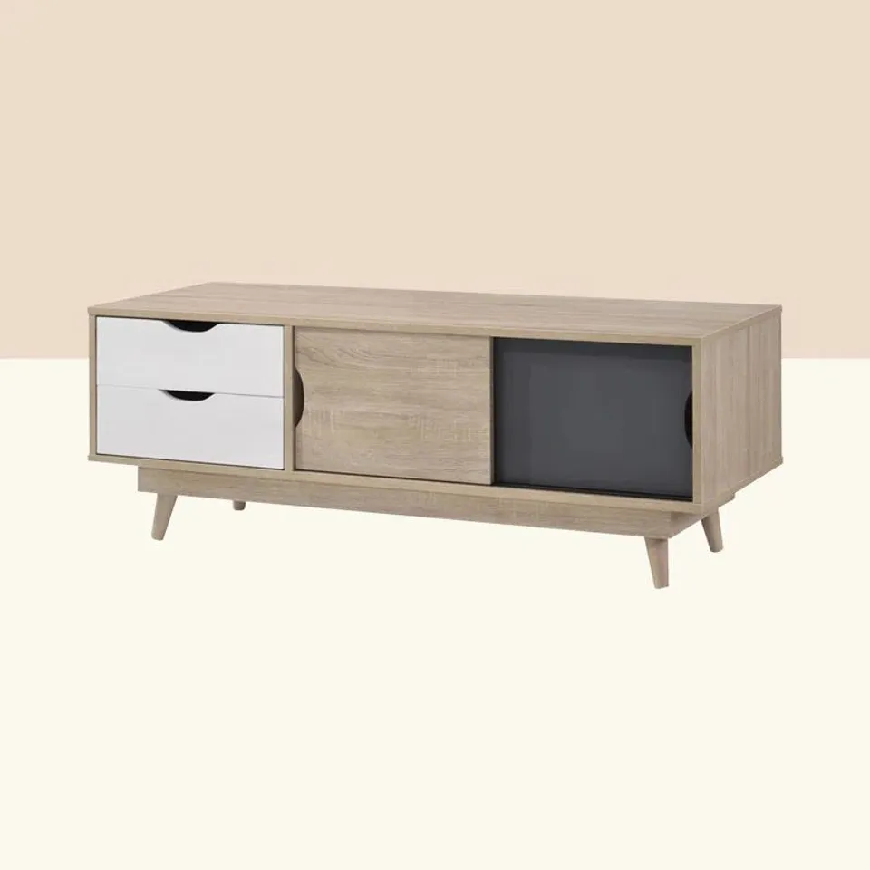 BOXED CAROLINE TV STAND FOR TVS UP TO 65" SONOMA OAK/WHITE