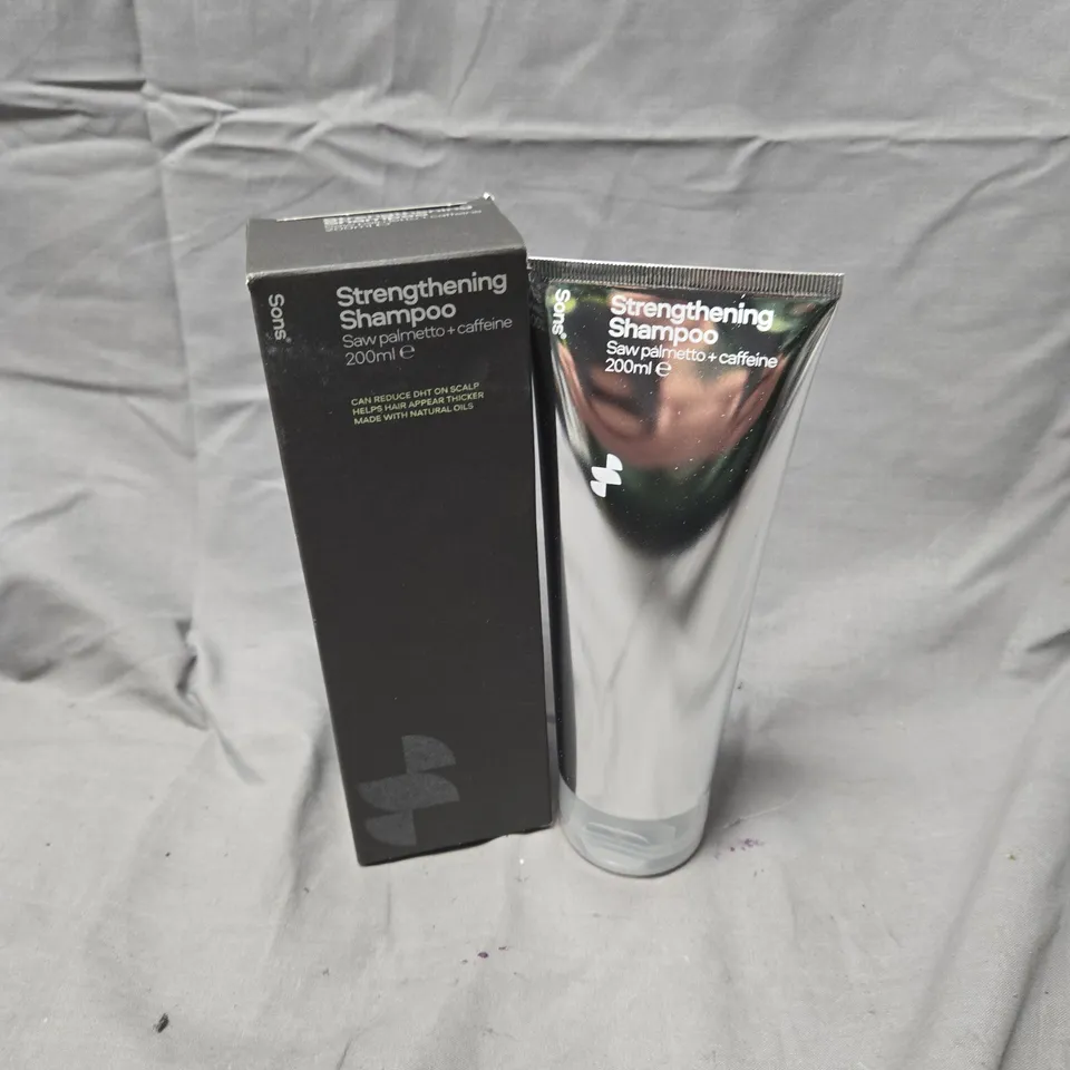 BOXED SONS STRENGTHENING SHAMPOO WITH SAW PALMETTO & CAFFEINE – 200ML