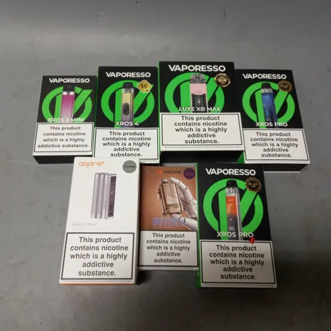 APPROXIMATELY 20 VAPES & E-CIGARETTES TO INCLUDE ASPIRE, VAPORESSO