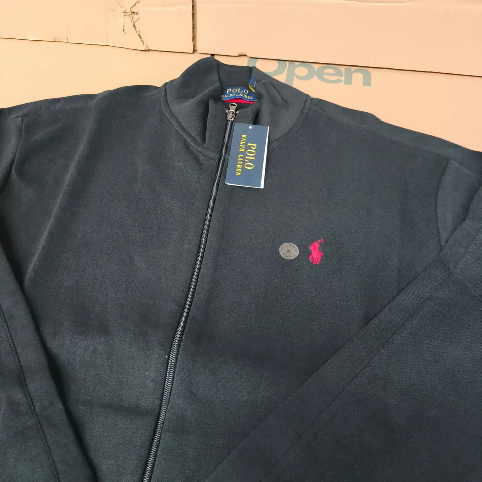 POLO RALPH LAUREN ZIP-THROUGH JACKET, BLACK – MEN'S -  SIZE XL