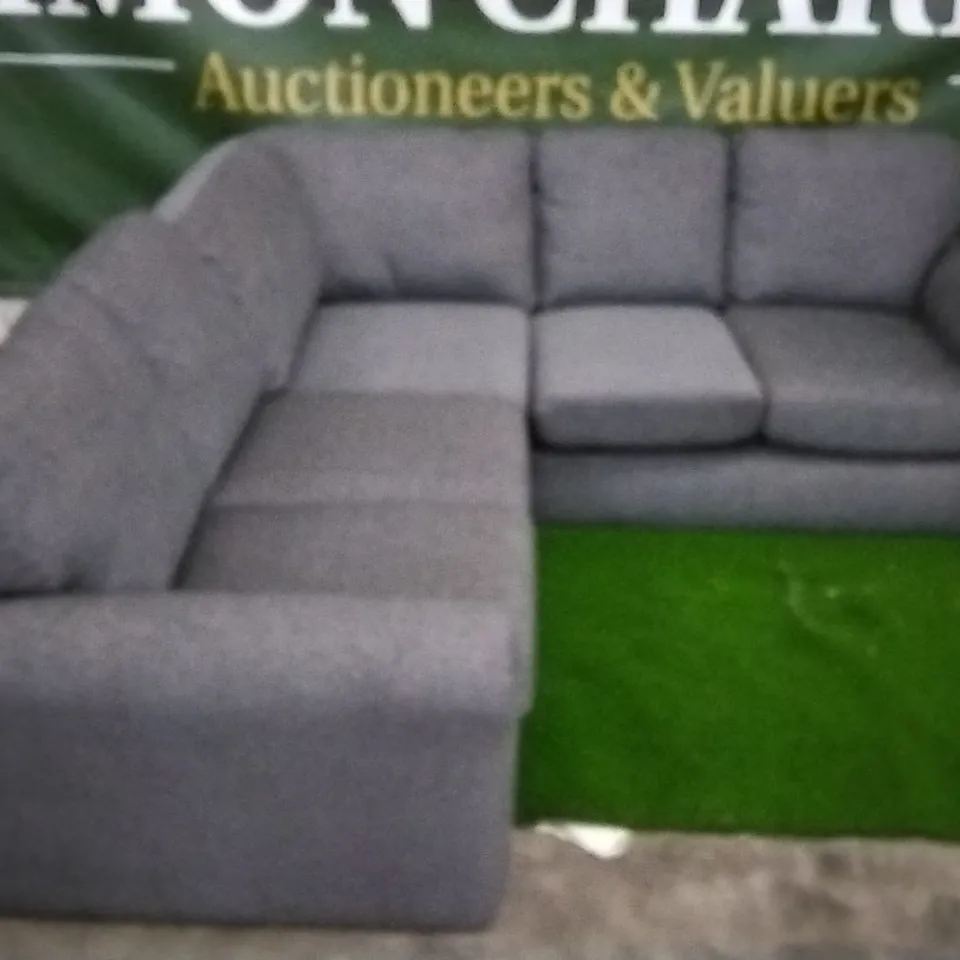 DESIGNER GREY FABRIC CORNER SOFA