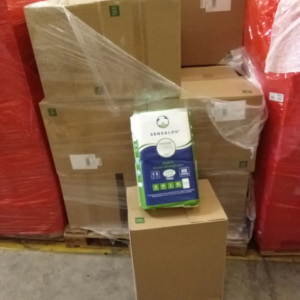 PALLET TO CONTAIN A LARGE QUANTITY OF SENSALOU ADULT INCONTINENCE PANTS XXL