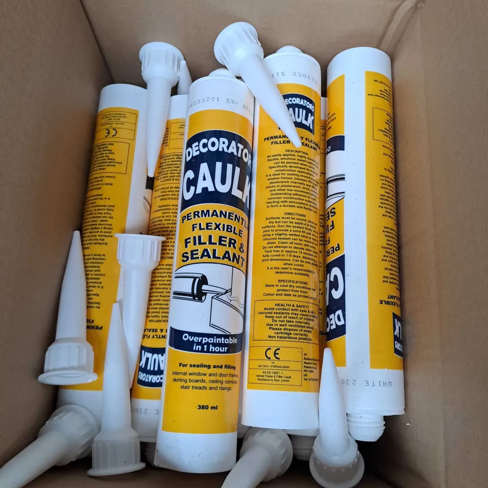 BOX OF APPROX 12 DECORATOR'S CAULK IN WHITE 380ML
