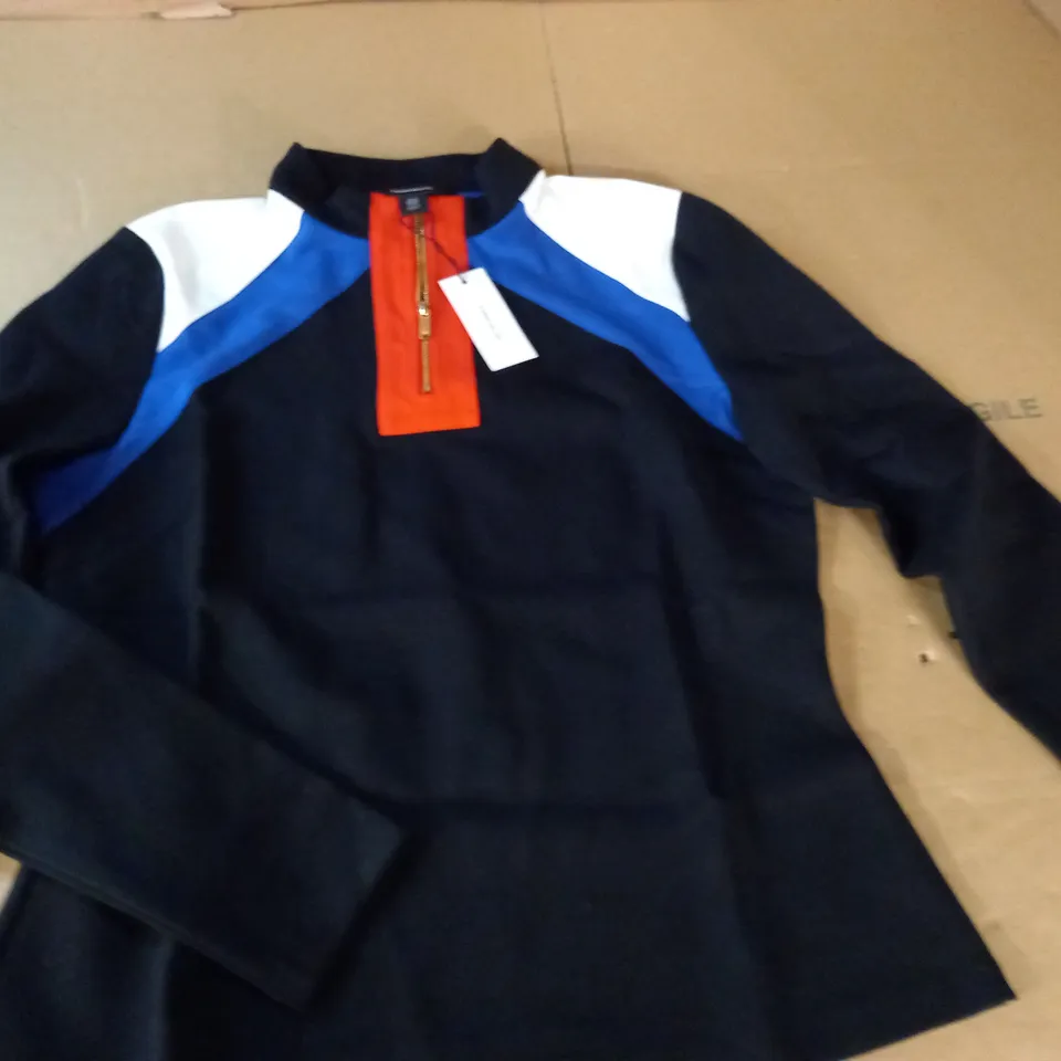 KAREN MILLEN COLOUR BLOCK PONTE TOP - UK 16