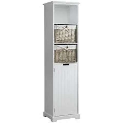BOXED LLOYD PASCAL MARBLE EFFECT TOP TALLBOY - WHITE (1 BOX)