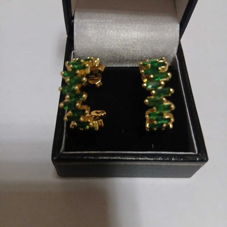 BUTLER & WILSON IRREGULAR BAGUETTE CRYSTAL HOOP EARRINGS