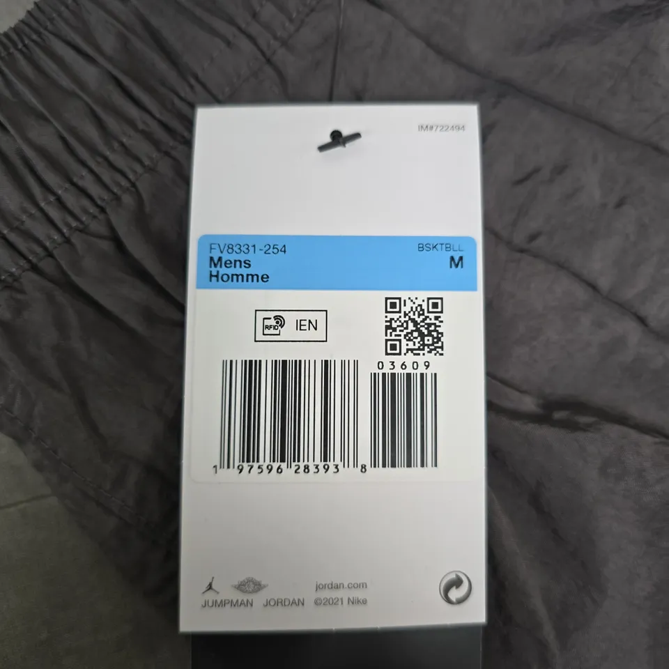 JORDAN BRAND MEN'S TRACK PANTS – GREY, LAKERS LOGO & JUMPMAN EMBLEM, SIZE M