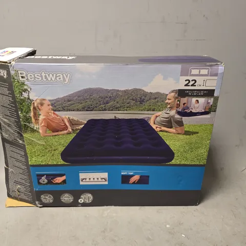 BESTWAY SOFT TOP AIR MATRESS - 1.91M X 1.37M X 22CM