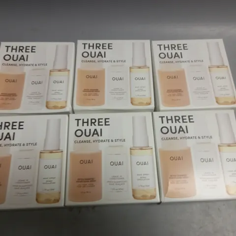 LOT OF 6 THREE OUAI CLEANSE, HYDRATE AND STYLE HAIR CARE SETS